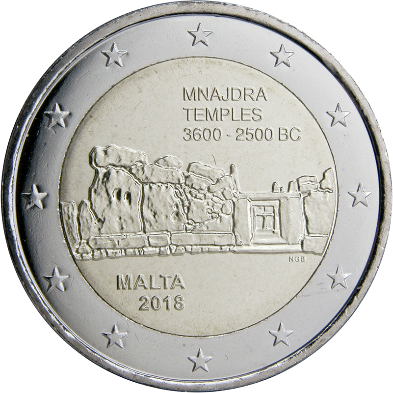 Malta 2 euro 2018 — Mnajdra Temples