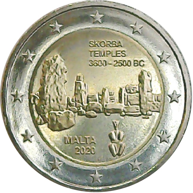 Malta 2 euro 2020 — Temples of Skorba.