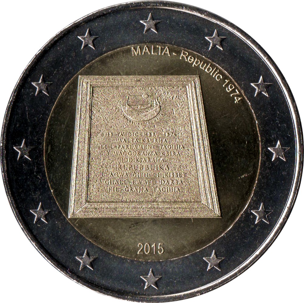 Malta 2 euro 2015 — Republic of Malta 1974