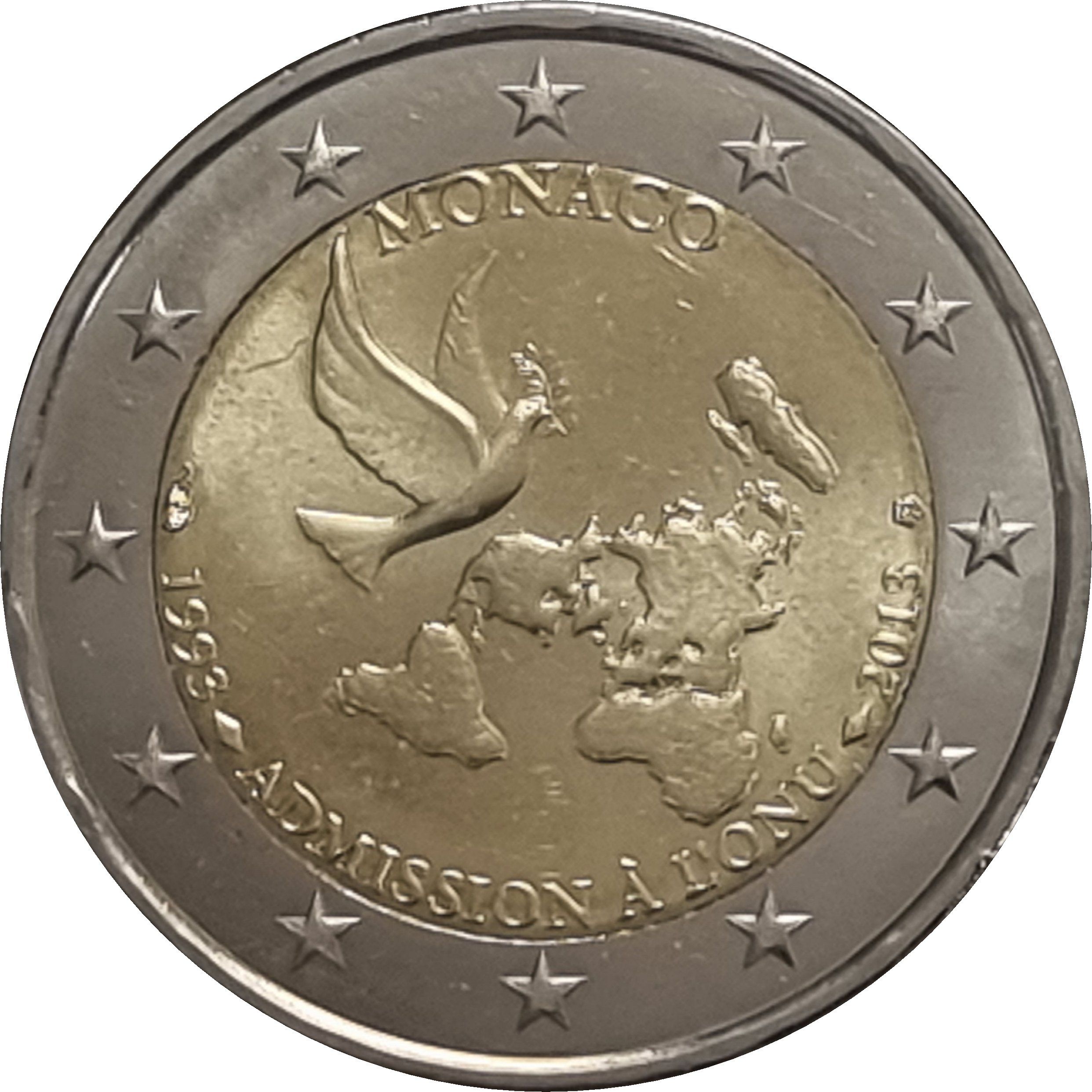 Monaco 2 euro 2013 — 20th Anniversary of Admission to the United Nations (Marks large)