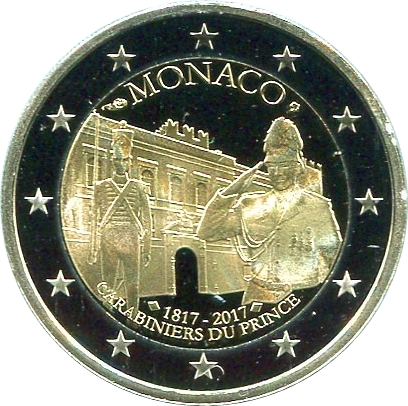 Monaco 2 euro 2017 — 200th Anniversary of the Foundation of the Prince's Company of Carabiniers