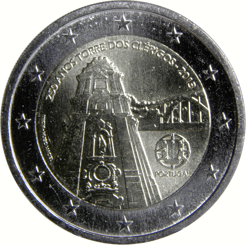 Portugal 2 euro 2013 — The 250th Anniversary of the Construction of ‘Torre dos Clérigos’