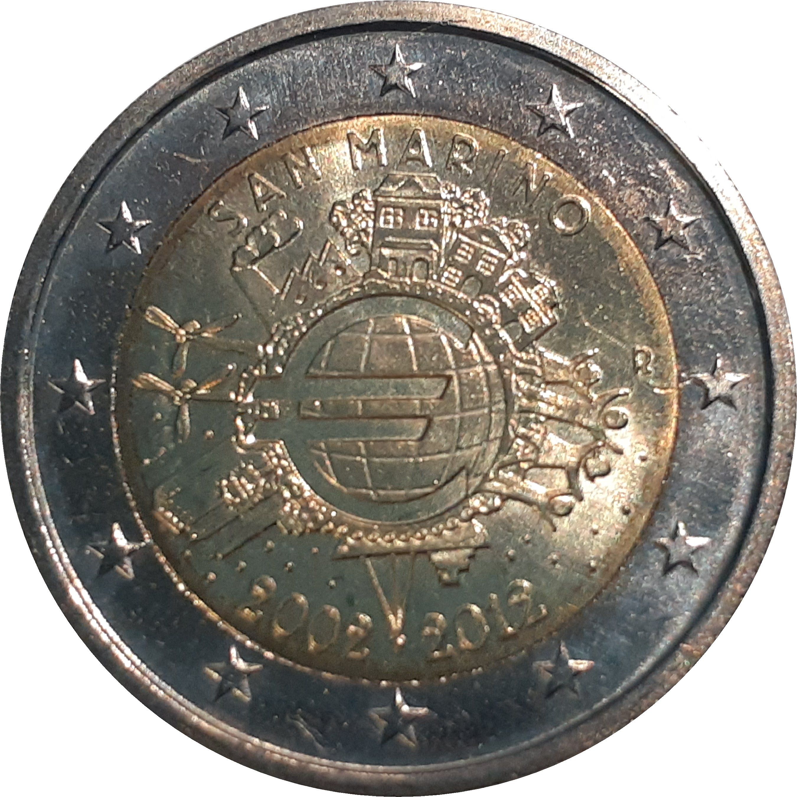 San Marino 2 euro 2012 — 10 Years of Euro Cash