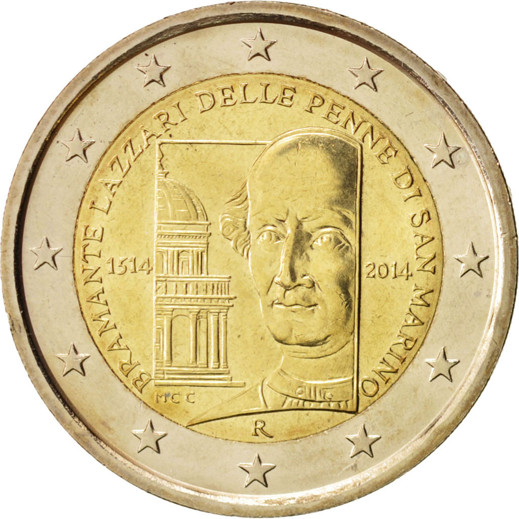 San Marino 2 euro 2014 — 500th Anniversary of the Death of Bramante Lazzari delle Penne