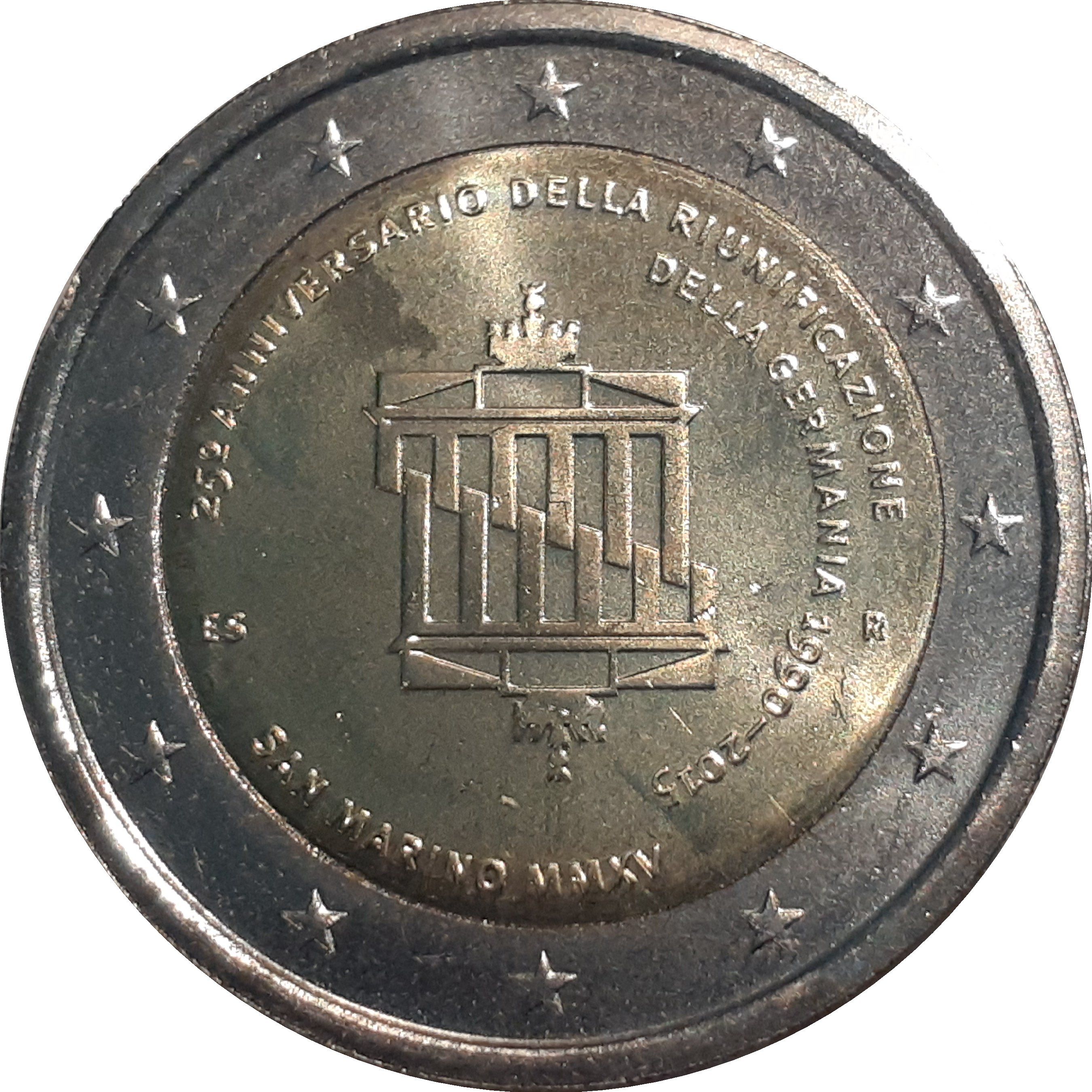 San Marino 2 euro 2015 — 25th Anniversary of the German Reunification