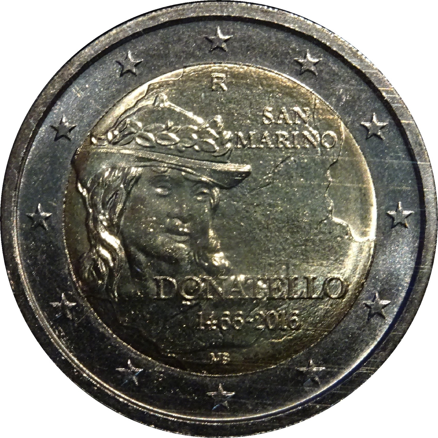 San Marino 2 euro 2016 — 550th Anniversary of the Death of Donatello