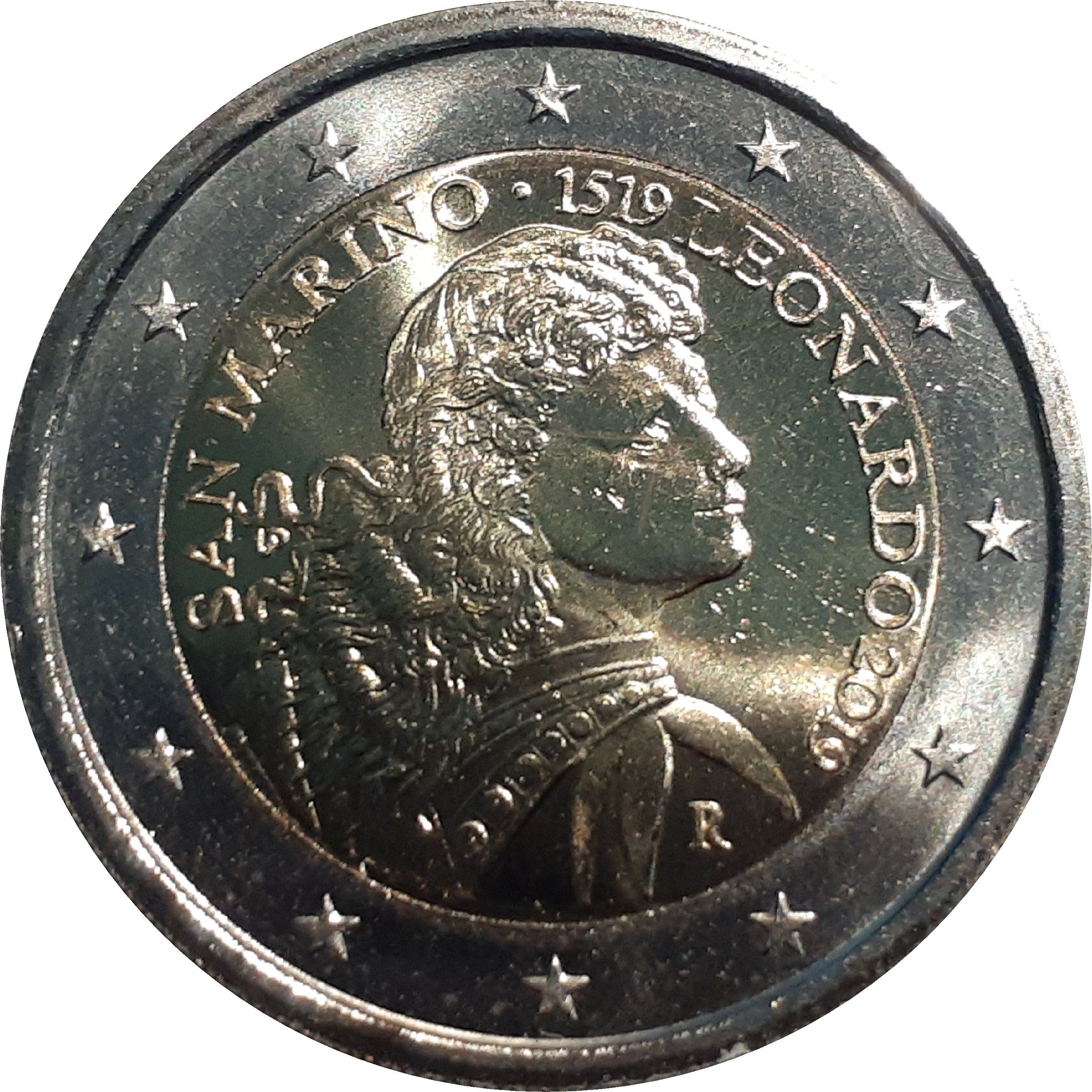 San Marino 2 euro 2019 — The 500th Anniversary of the Death of Leonardo da Vinci