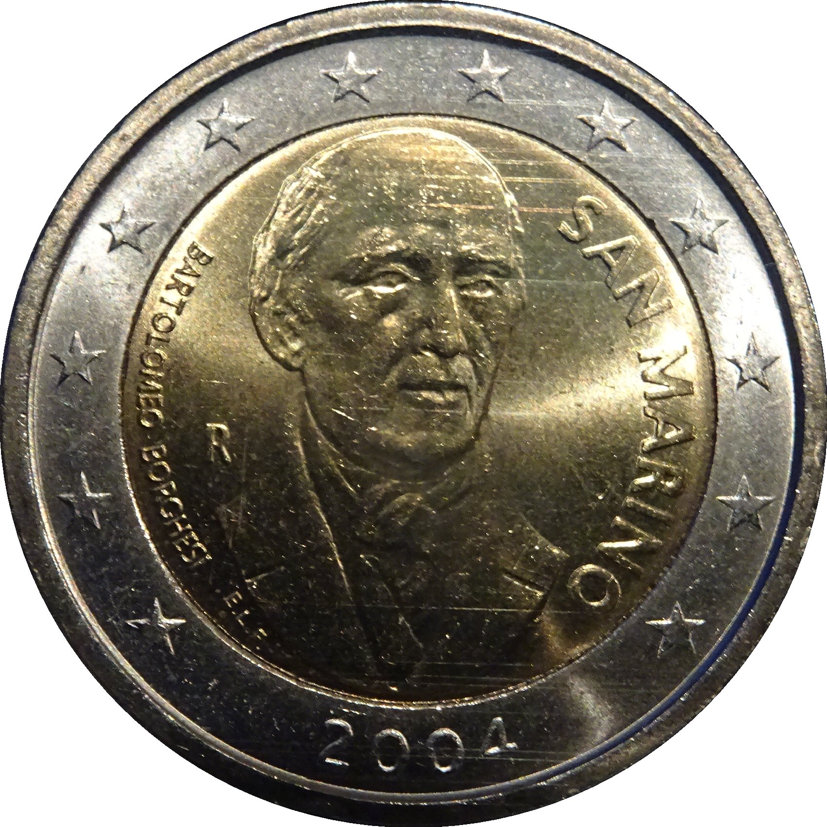 San Marino 2 euro 2004 — 100th Anniversary of the Celebrations in Honor of Bartolomeo Borghesi
