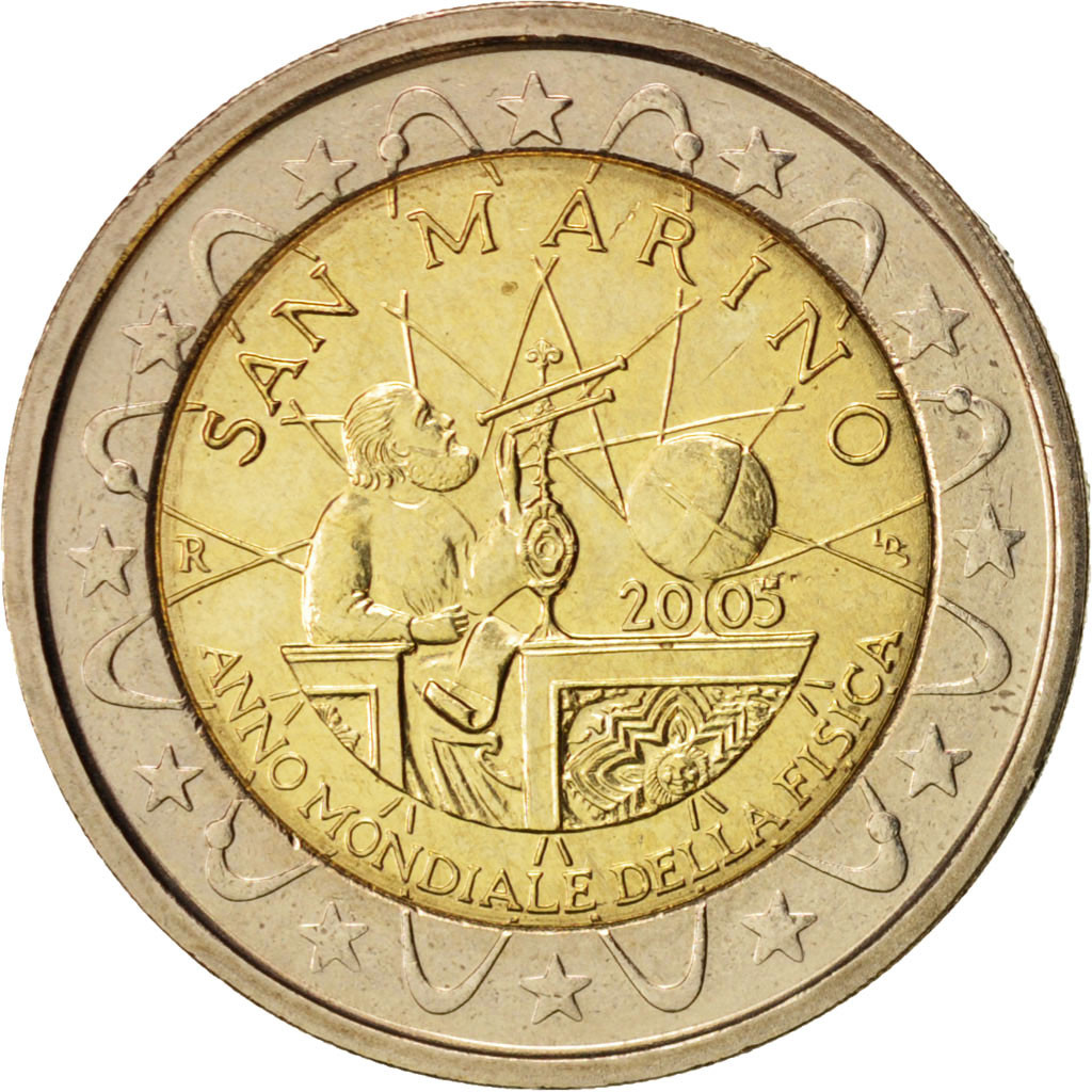 San Marino 2 euro 2005 — International Year of Physics