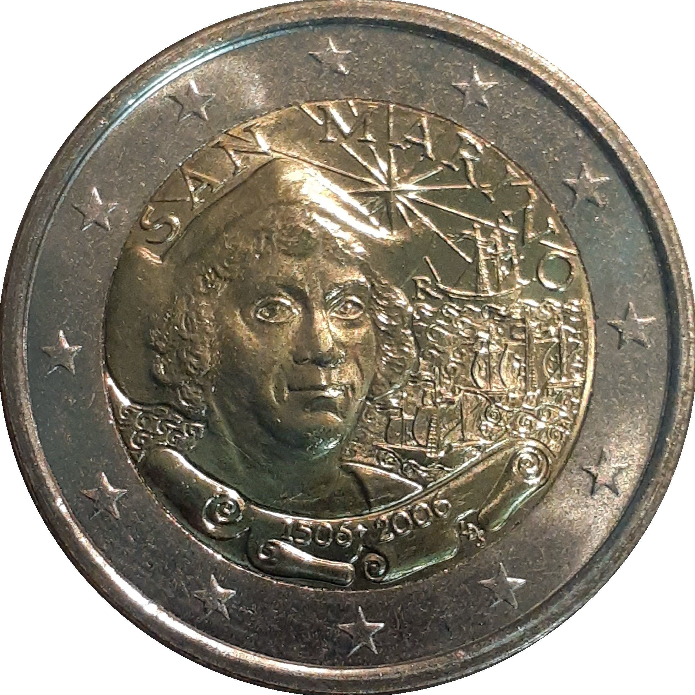 San Marino 2 euro 2006 — 500th Anniversary of the Death of Christopher Columbus