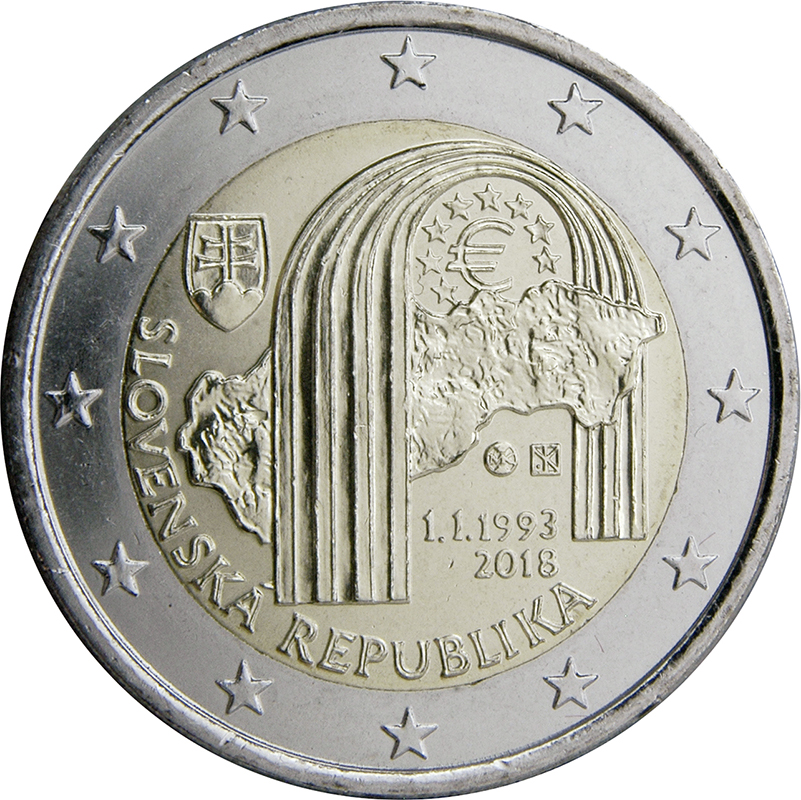 Slovakia 2 euro 2018 — 25th Anniversary of the Establishment of the Slovak Republic