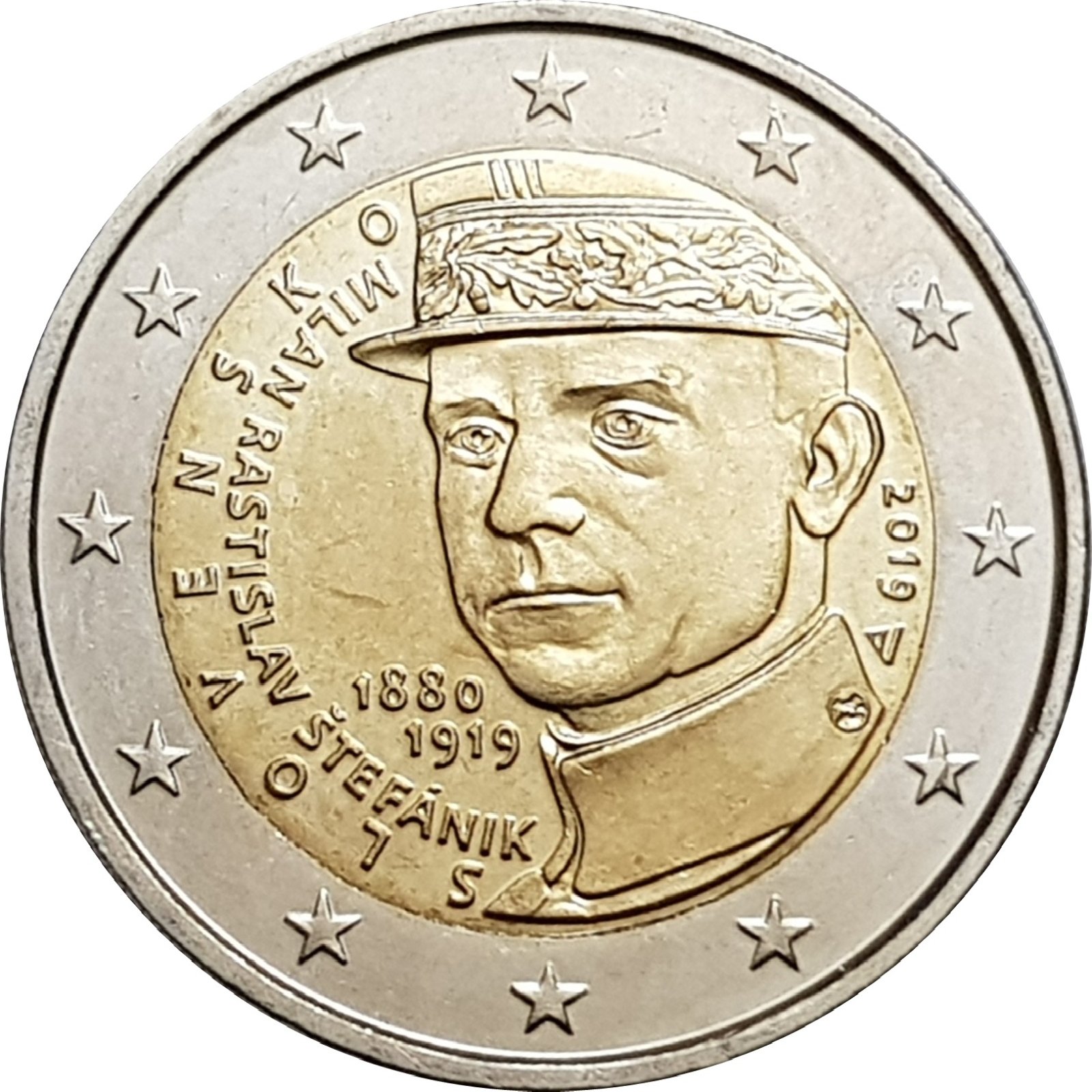 Slovakia 2 euro 2019 — The 100th anniversary of the death of Milan Rastislav Štefánik