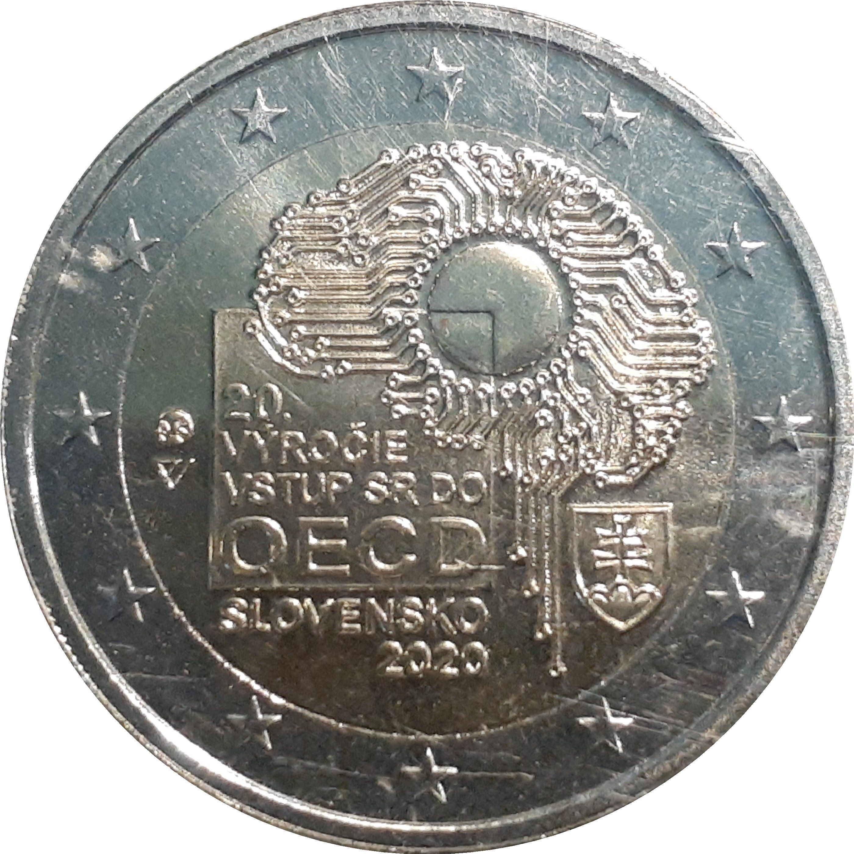 Slovakia 2 euro 2020 — 20th anniversary of the accession of the Slovak Republic to the Organisation for Economic Co-operation and Development (OECD)