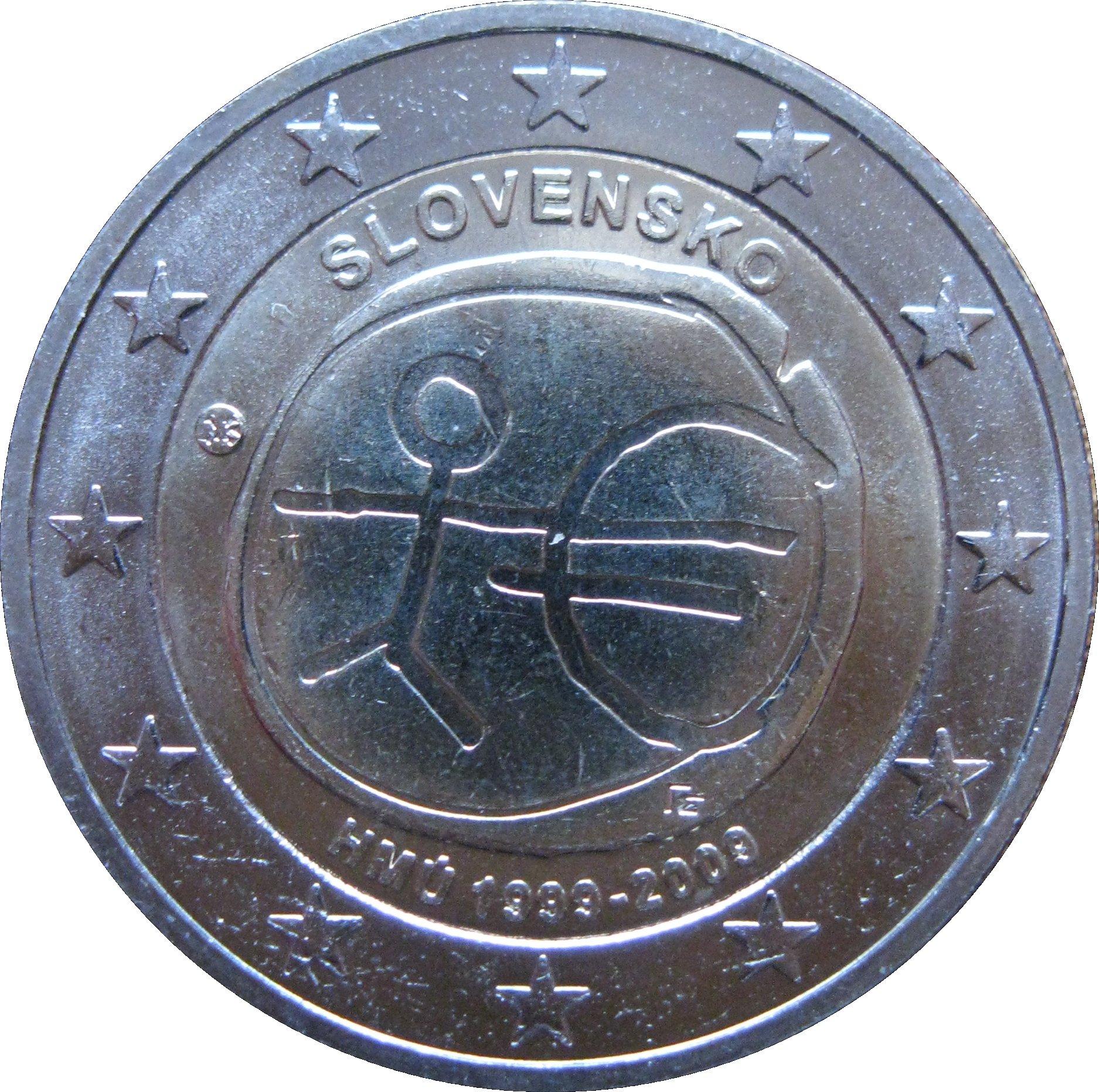 Slovakia 2 euro 2009 — 10th anniversary of Economic and Monetary Union