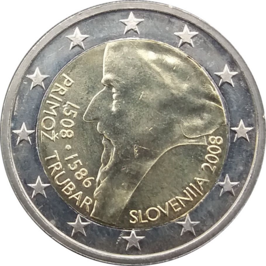 Slovenia 2 euro 2008 — 500th Anniversary of Birth of Primož Trubar