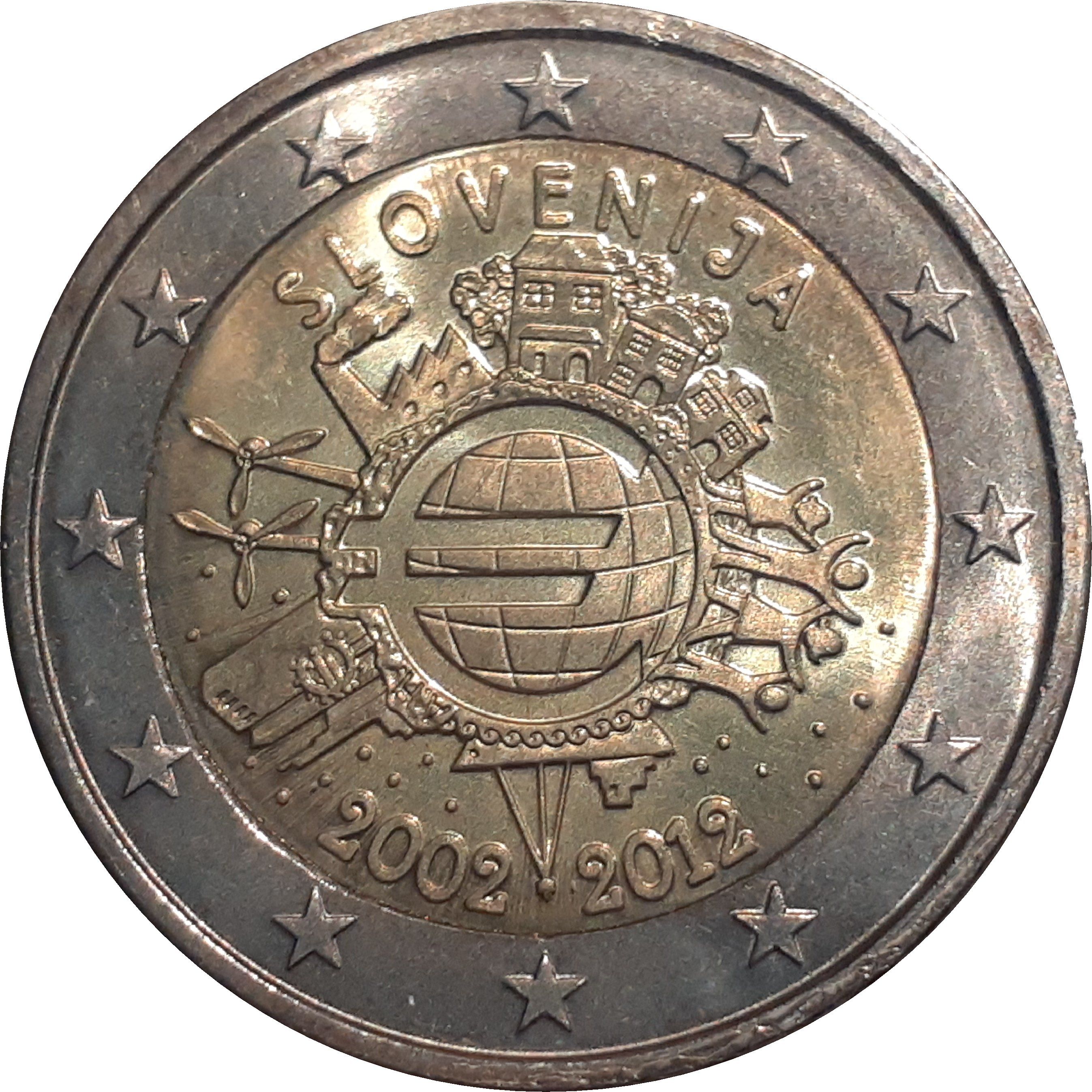 Slovenia 2 euro 2012 — 10 Years of Euro Cash