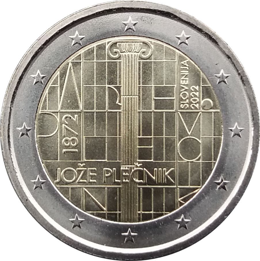 Slovenia 2 euro 2022 — 150th anniversary of the birth of architect Jože Plečnik