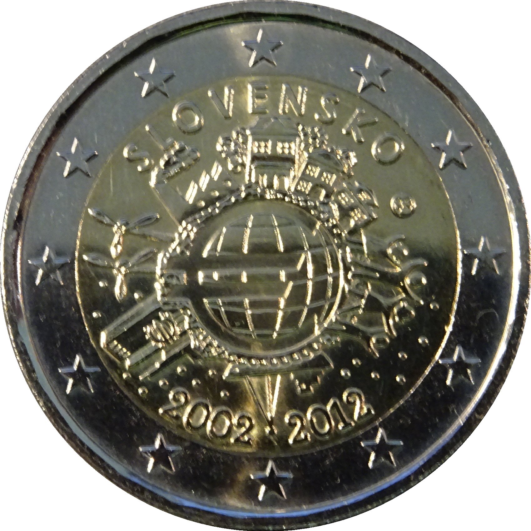 Slovakia 2 euro 2012 — 10 Years of Euro Cash