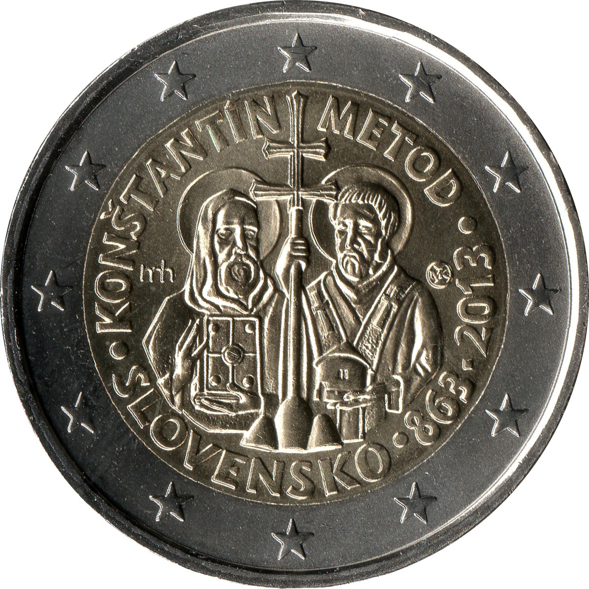 Slovakia 2 euro 2013 — 1150th Anniversary of the Advent of the Mission of Constantine and Methodius to Great Moravia