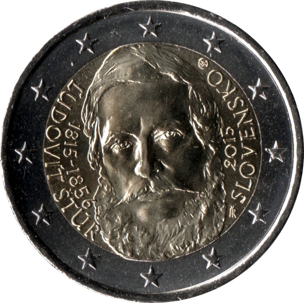 Slovakia 2 euro 2015 — 200th Anniversary of the Birth of Ľudovít Štúr
