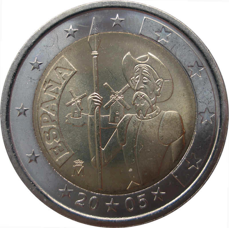Spain 2 euro 2005 — IV centenary of the 1st edition of "Don Quixote de la Mancha"