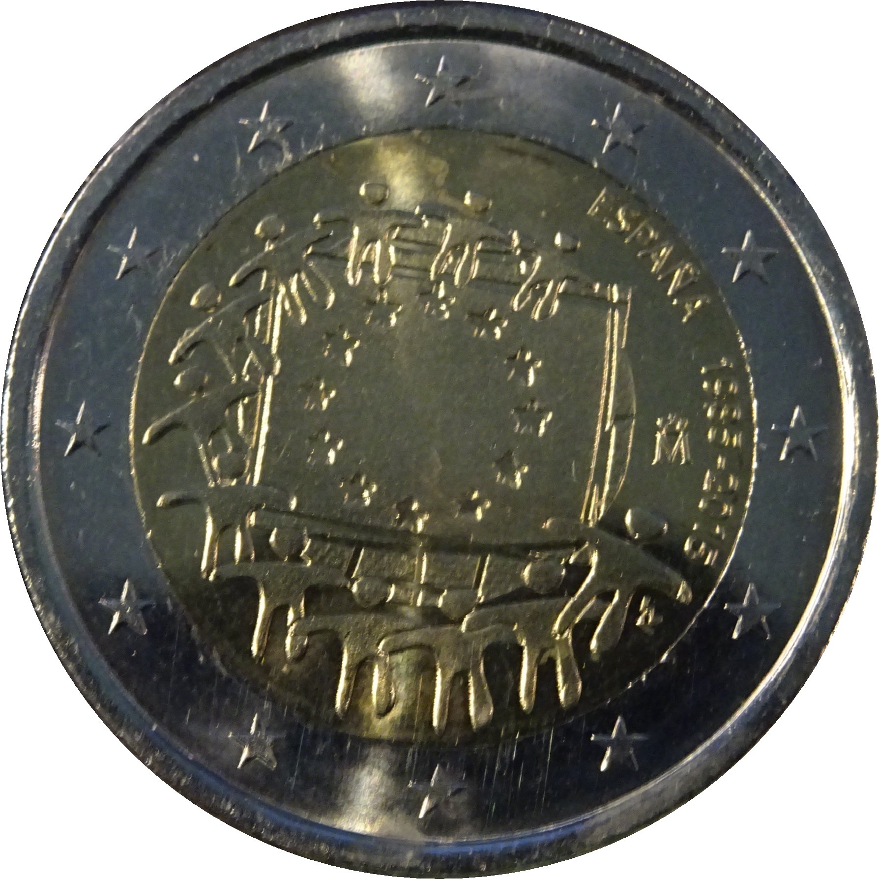 Spain 2 euro 2015 — 30th Anniversary of the Flag of the European Union