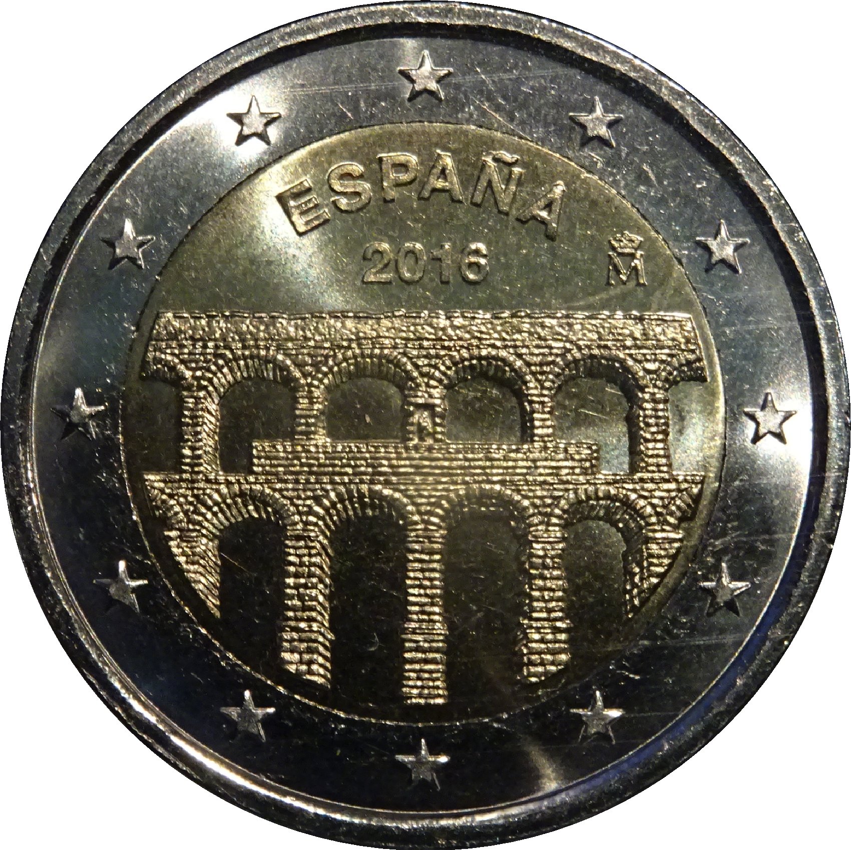 Spain 2 euro 2016 — Old Town of Segovia and its Aqueduct