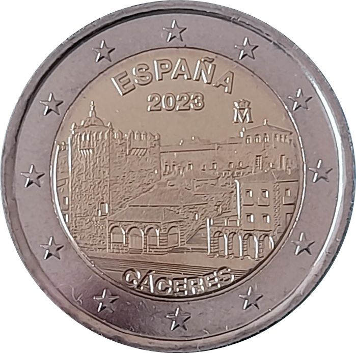 Spain 2 euro 2023 — Old City of Caceres