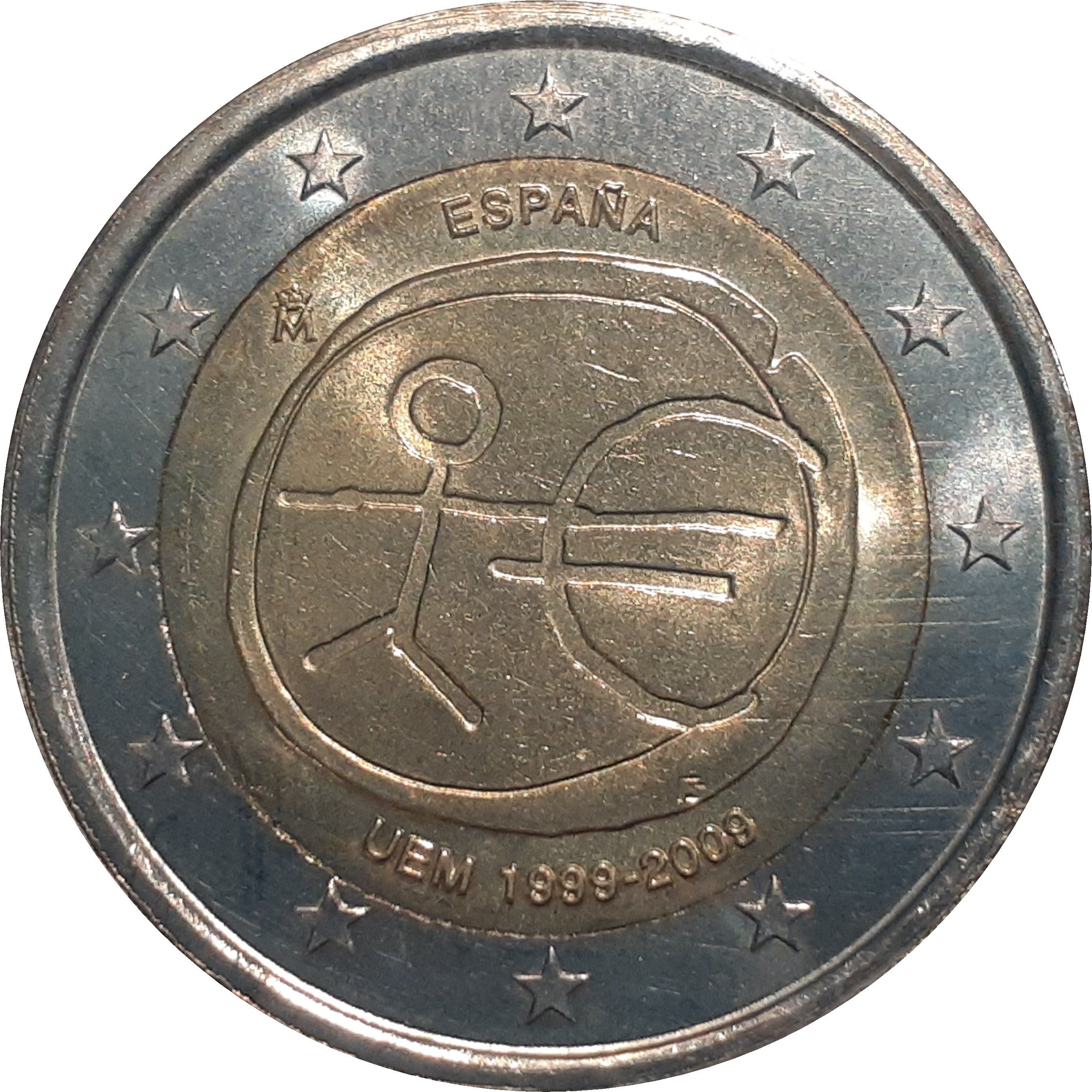 Spain 2 euro 2009 — 10th anniversary of Economic and Monetary Union