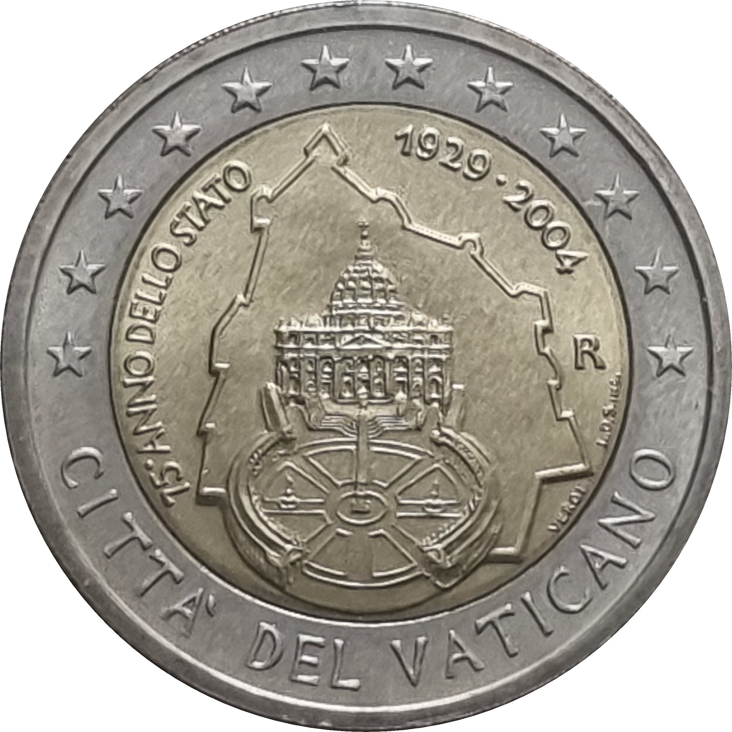 Vatican City 2 euro 2004 — 75th Anniversary of the Foundation of the Vatican City State