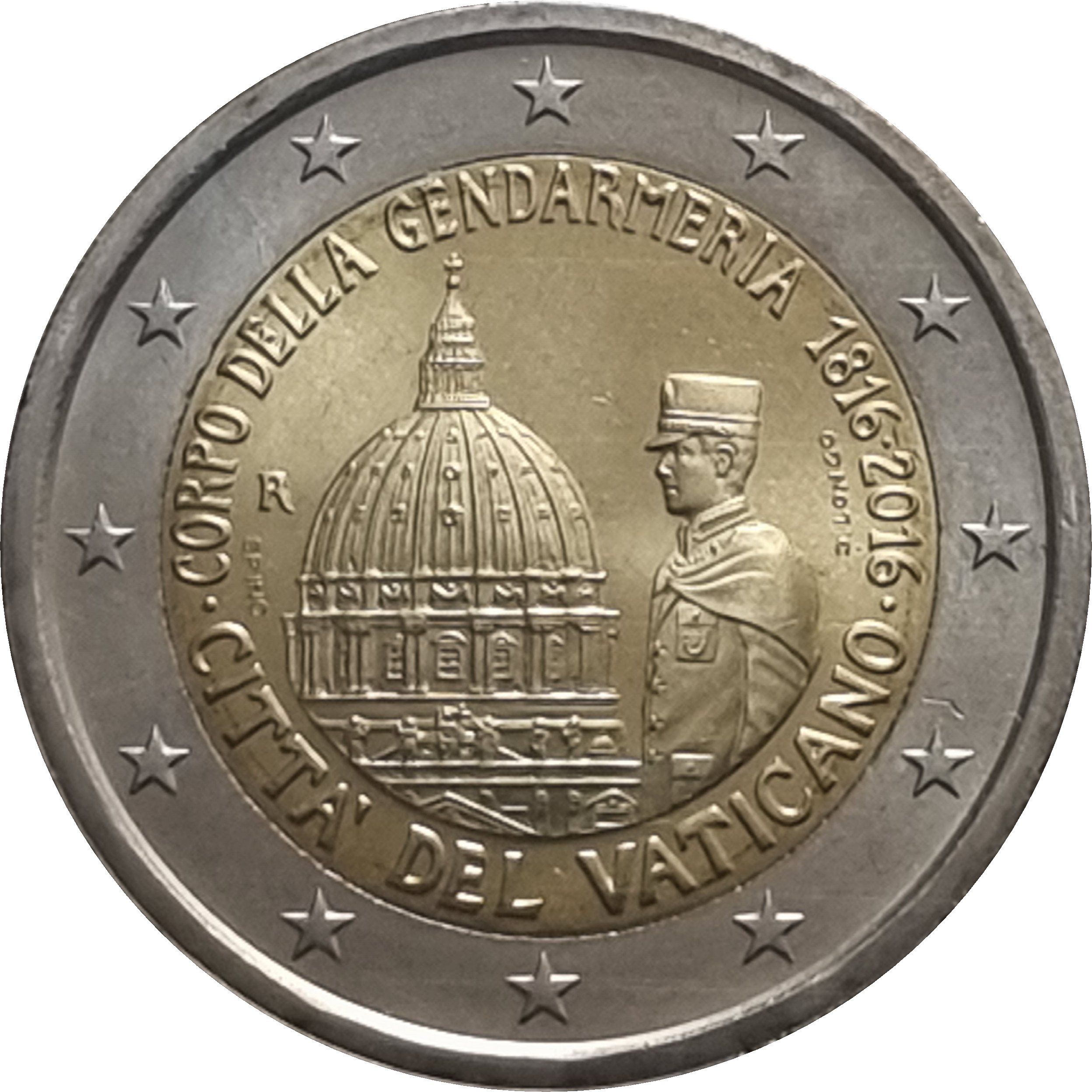 Vatican City 2 euro 2016 — Bicentenary of the Vatican Gendarmerie