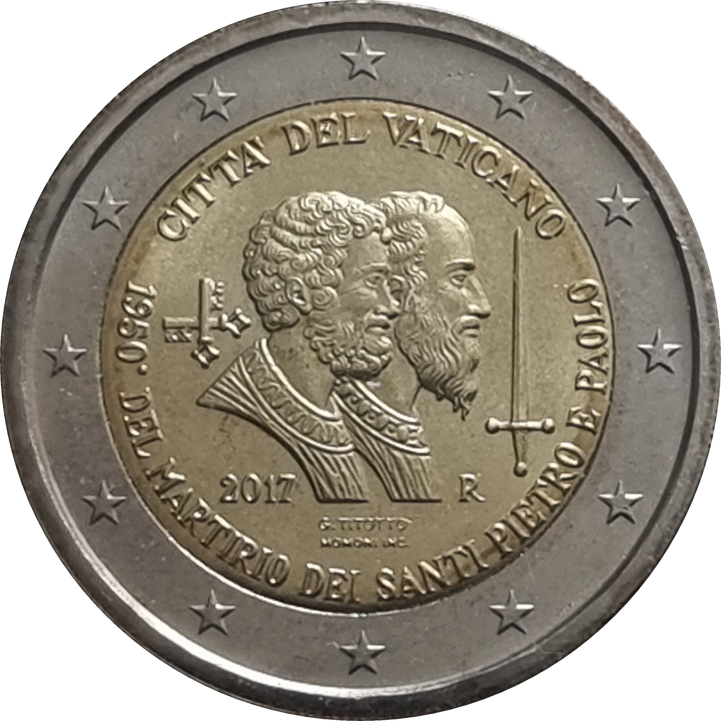 Vatican City 2 euro 2017 — 1950th anniversary of the martyrdom of Saint Peter and Saint Paul