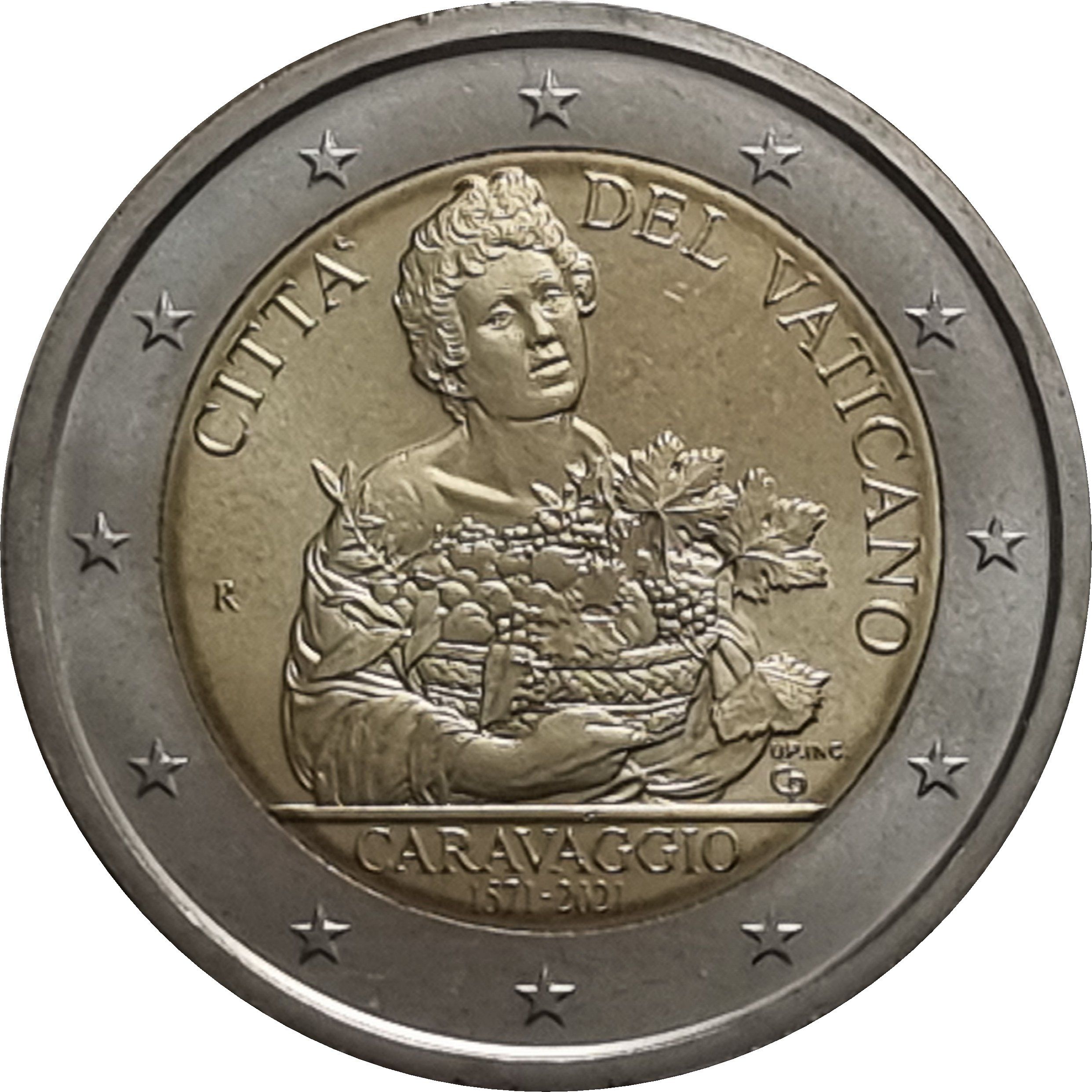 Vatican City 2 euro 2021 — 450th Anniversary of the Birth of Michelangelo Merisi da Caravaggio