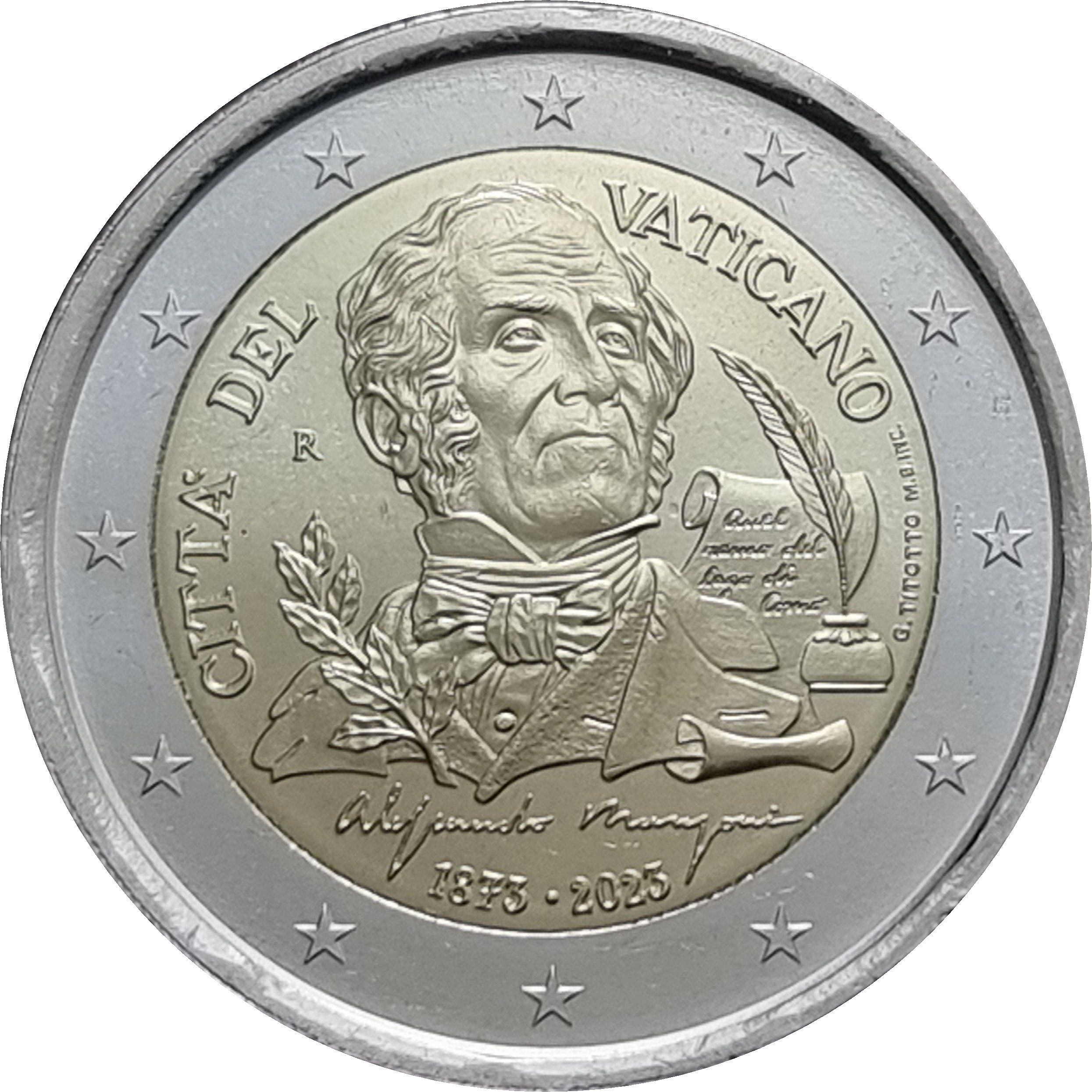 Vatican City 2 euro 2023 — The 150th anniversary of the death of Alessandro Manzoni