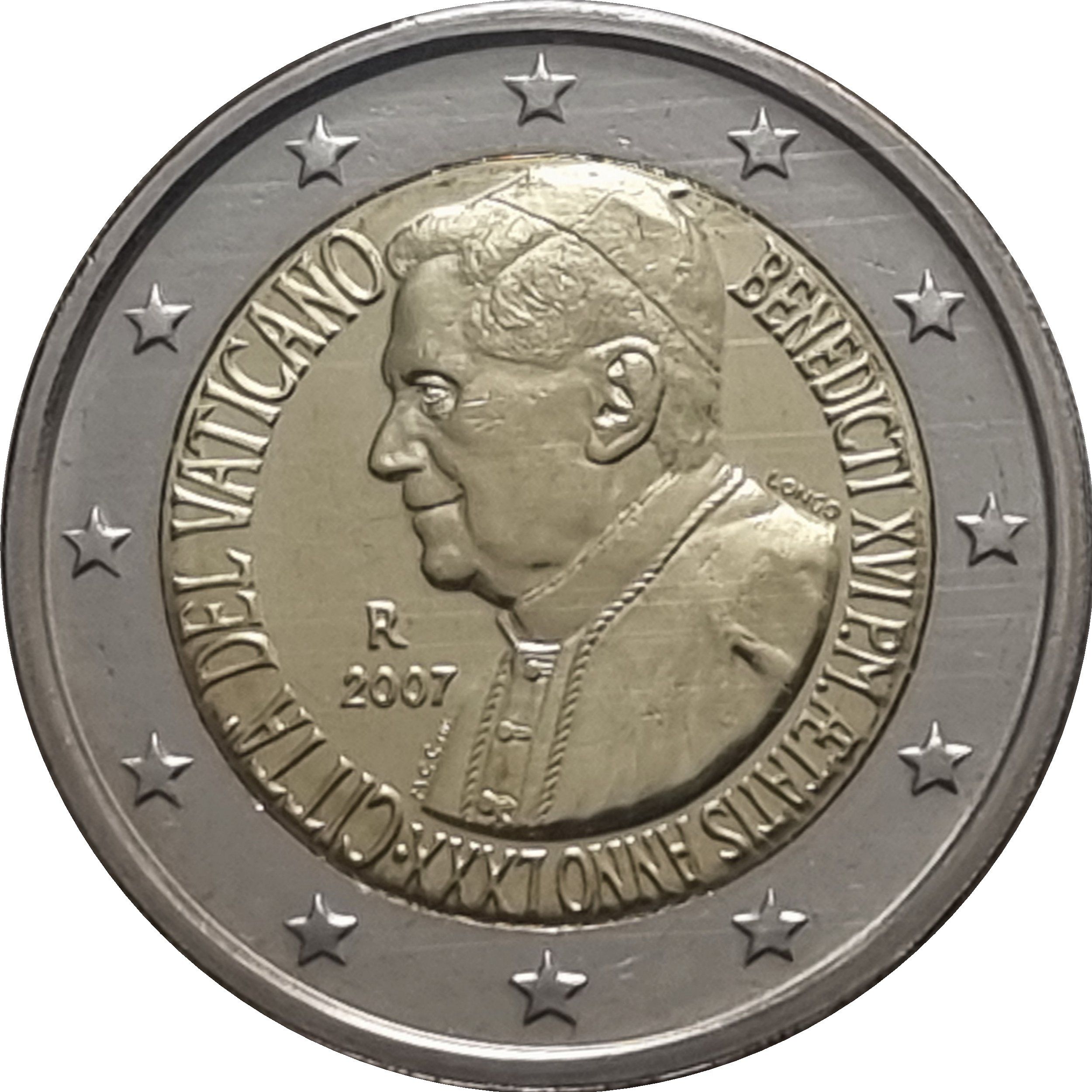 Vatican City 2 euro 2007 — 80th birthday of His Holiness Pope Benedict XVI