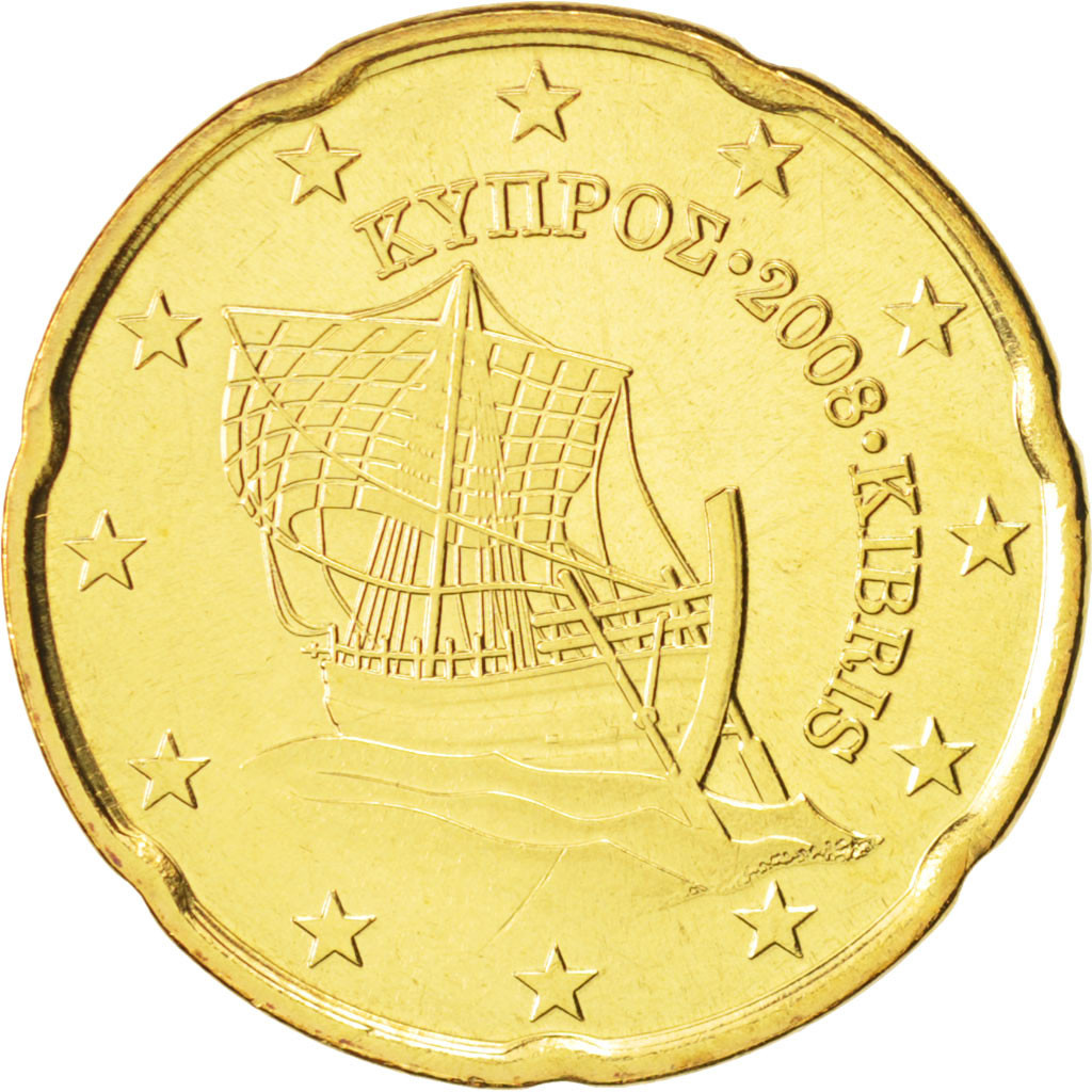 Cyprus 20 cent 2008 — Standard design