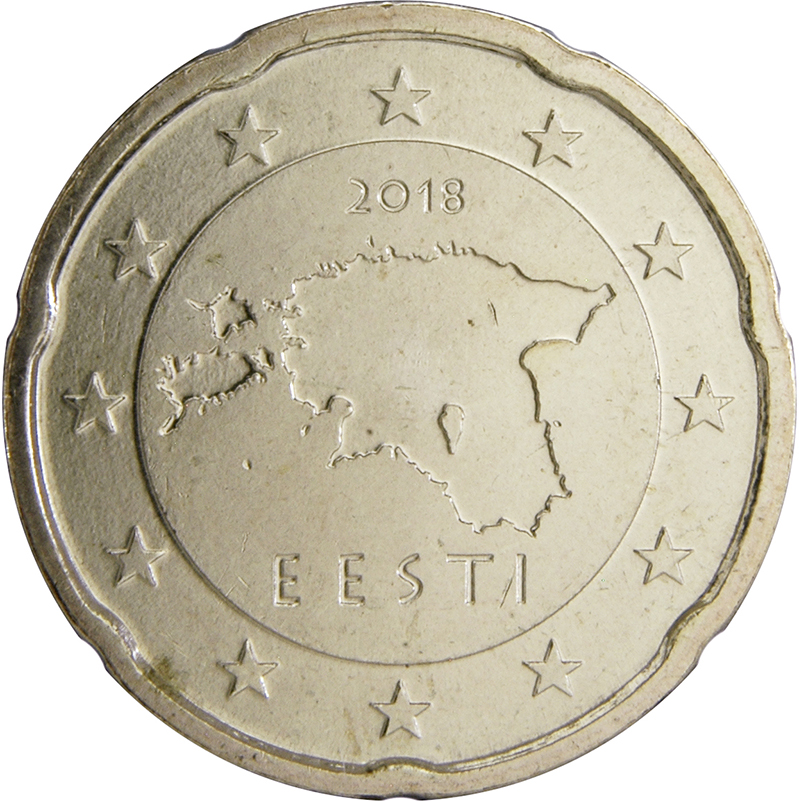 Estonia 20 cent 2017 — Standard design
