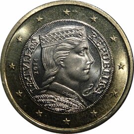 Latvia 1 euro 2021 — Standard design