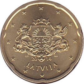Latvia 20 cent 2024 — Standard design