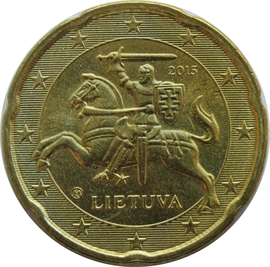 Lithuania 20 cent 2015 — Standard design