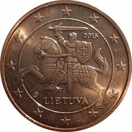 Lithuania 1 cent 2015 — Standard design