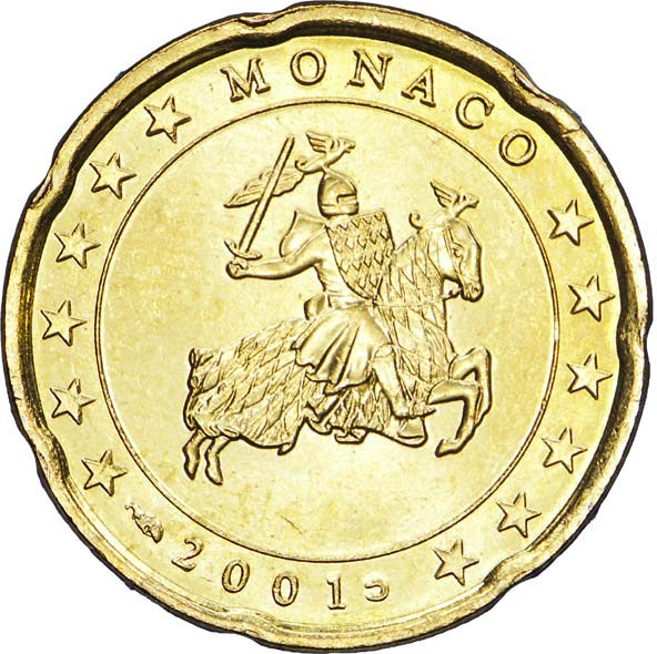 Monaco 20 cent 2001 — Standard design