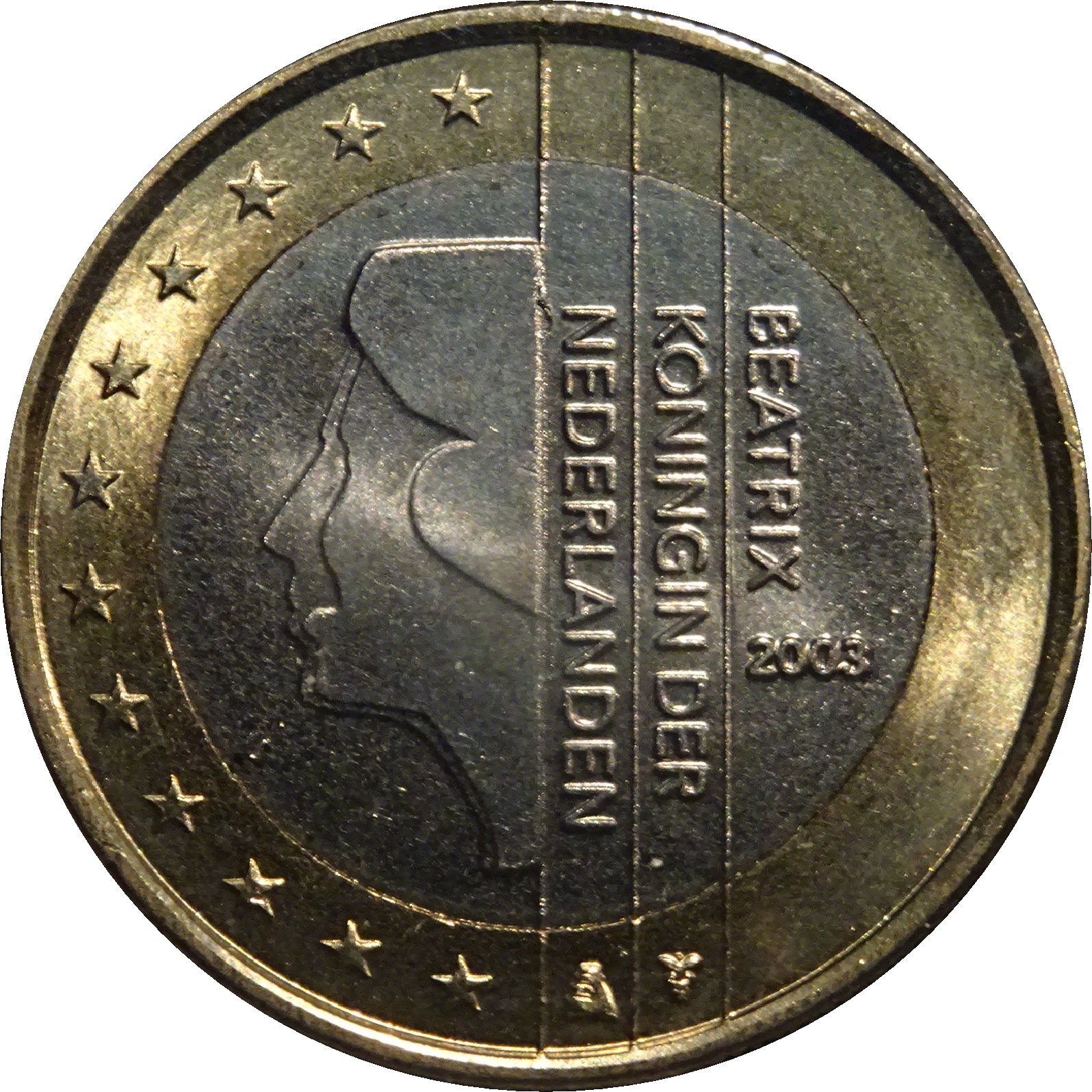 Netherlands 1 euro 2000 — Bow and arrow with star
