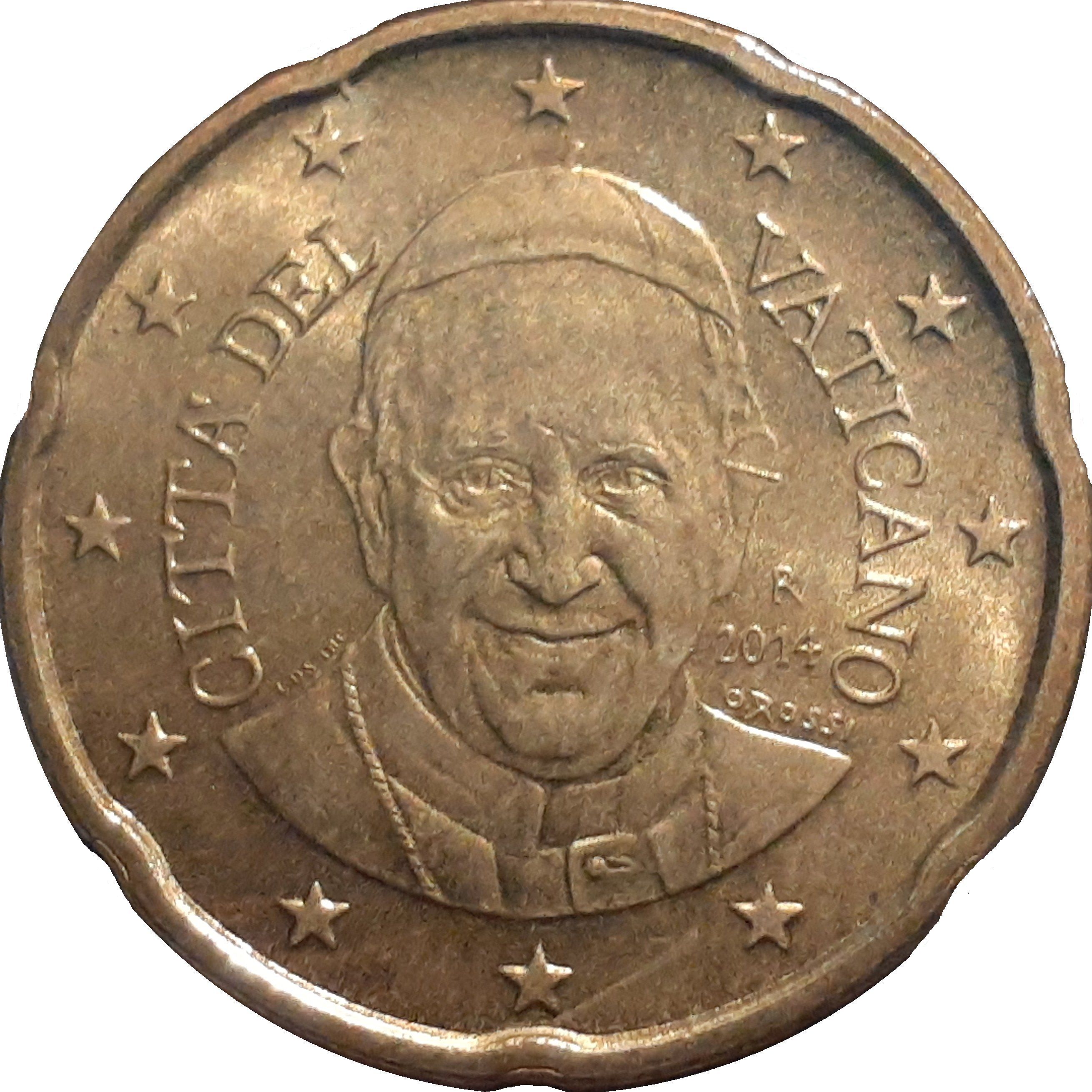 Vatican City 20 cent 2016 — Standard design