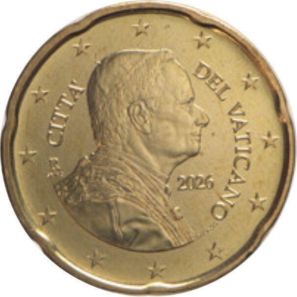 Vatican City 20 cent 2026 — Standard design
